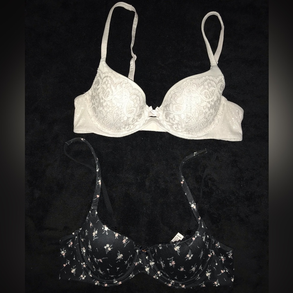 2 Victoria's Secret Body by Victoria Lined Demi Underwire Bras size 34B